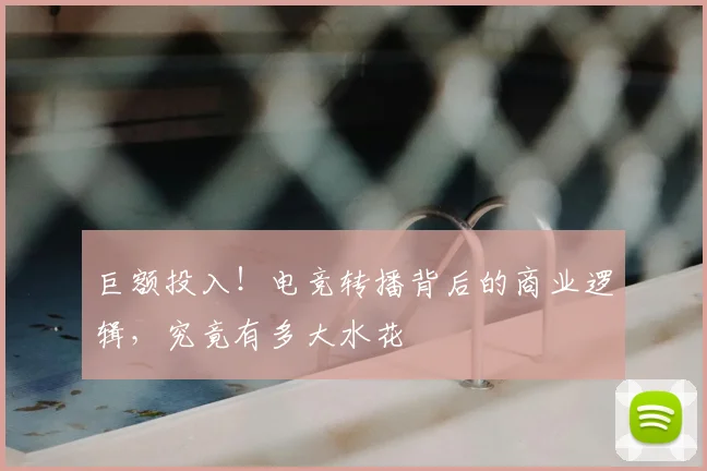 巨额投入！电竞转播背后的商业逻辑，究竟有多大水花